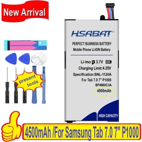 Top Brand 100% New 4500mAh SP4960C3A Battery for Samsung Galaxy Tab 7.0 7" P1000 P1010 GT-P1000 GT P1010 Tablet free gfit