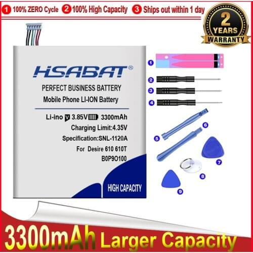 HSABAT 0 Cycle 3300mAh B0P9O100 BOP9O100 Battery for HTC Desire 612 D610 D610n D610t 610 612 D610n D610t Accumulator