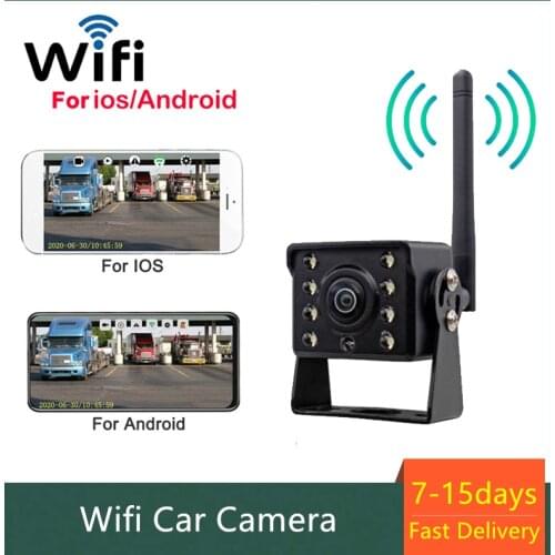 12-36V WiFi Wireless Car Rear View Camera Waterproof 8LED HD Night Vision Reverse Parking Backup Camera For Truck Bus Trailer
