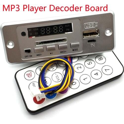 Wireless 5V MP3 Player Decoder Board Integrated WMV Decoder Board Audio Module USB TF Radio For Car Red Digital LED With Remote