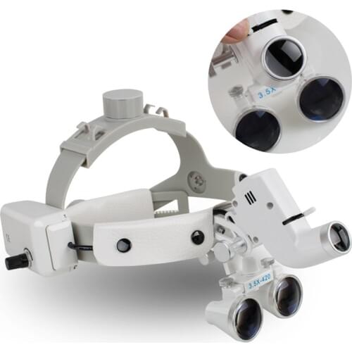 Wireless 5W LED Medical Headlamp Surgical Headlight+2.5/3.5X420mm Binocular Magnifier Dental Loupes