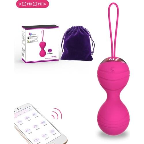 Safe Silicone Smart Ball Vibrator APP Bluetooth Control Kegel Ball Ben Wa Ball Vagina Tighten Exercise Machine Sex Toy for Women