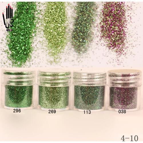 1 Jar/Box 10ml Nail Fashion Grass Green Color Nail Glitter Fine Powder For Nail Art Decoration Optional 300 Colors Factory 4-10
