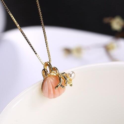2018 Promotion Trendy Slide None New S925 Pure Inlaid Shell Pendant Necklace For Women Upscale Female Clavicle Chain Sets Of