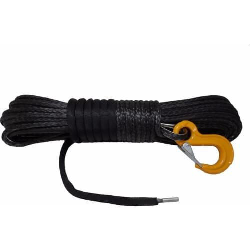 Black 8mm*30m 4x4 SUV Synthetic Winch Rope,ATV Winch Accessaries,Kevlar Winch Rope,Replacement Winch Cable