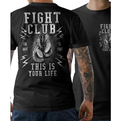 T-Shirt Fight Club Mma Boxing Fighter Boxen Gym Thai Double Side Summer O-Neck Print Fashion Slim Short Sleeve O Neck T Shirt
