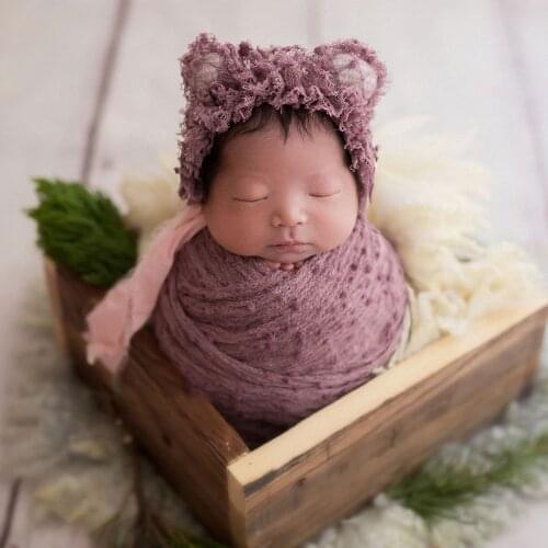 3 Pcs Set Newborn Photography Props Newborn Bow-knot Wraps Blanket Posing Pillow Ears Hat Shooting Outfits