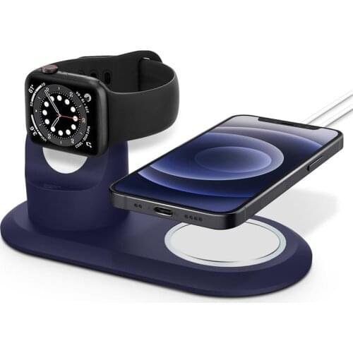 2 in 1 Magnetic Wireless Charger Holder For Apple Magsafe iPhone 12 Pro Max Mini Apple Watch Desk Magnetic Charging Holder Stand