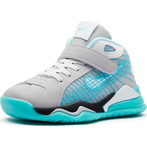 Fashion Hot Breathable Basketball Running Shoes Big Small Kids Causal Shoes 2021 Spring And Autumn New Mid-Top Sneakers For Boys