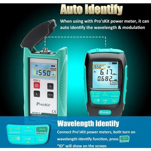 3-in-1 Proskit MT-7618 Precision USB Mini LED Optical Fiber Power Meter Visual Fault Locator 1mW Laser Output Self-calibration