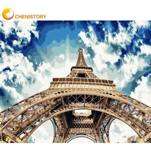 CHENISTORY Paints By Numbers Kits For Adults Cloud And Towel Diy Oil Painting By Number Kits HandPainted Home Decor Art Crafts