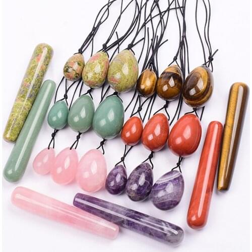 Massage Egg Yoni Stick Set Jade Rose Quartz Crystal Ball Health Pelvic Floor Muscle Vagina Massager Kegel Exercise Care Tool