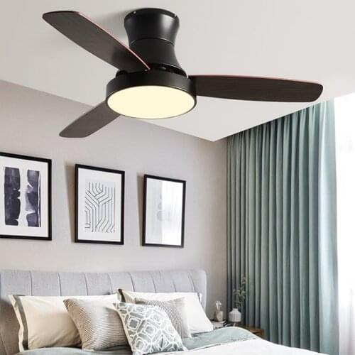 Nordic Celling Fan Lamp For Dining Room Living Room Modern Wood Simple Led Ceiling Light With Fan