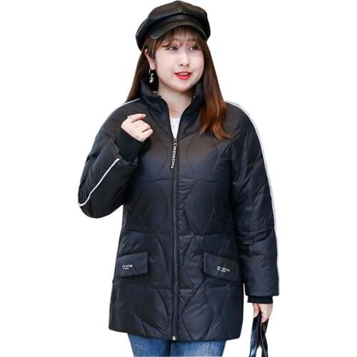2020 New Plus size XXL-13XL Winter Down Jacket Women Thin Light Warm White duck down Coat Short Outerwear 150kg can be worn KW70