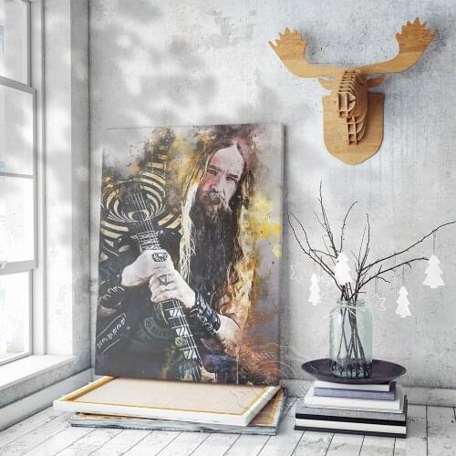 Ozzy Osbourne Chief Guitarist Zakk Wylde Art Poster, Heavy Metal Band Black Label Society Originator Chief Singer Zakk Prints