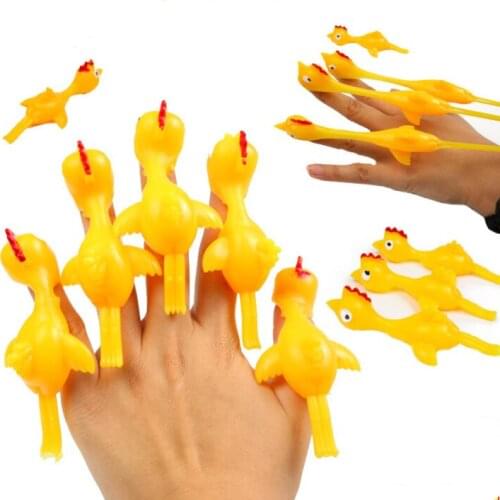 10pcs finger slingshot catapult chicken decompression tricky vent sticky wall activity gift childrens thumb turkey fidget toys