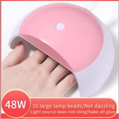 48W Intelligent Sensor Nail Dryers 15 Double Light Source Light Beads Quick-drying Tool USB Sensing Phototherapy Machine TSLM1