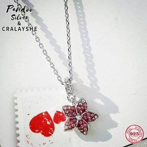 Trend S925 Sterling Silver Jewelry 1:1 Original Copy,TROPICAL Blooming Flowers Adjustable Necklace Gift For Female With Logo