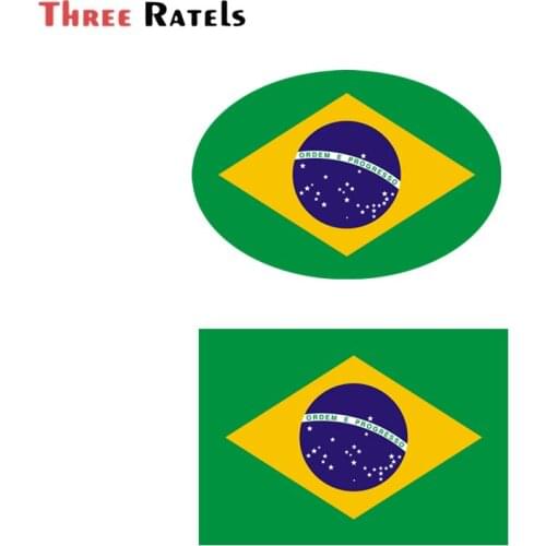 Three Ratels A611 Cool Car Accessories Brazil Flag Decal Bicycle Sticker Wrap Film Cover
