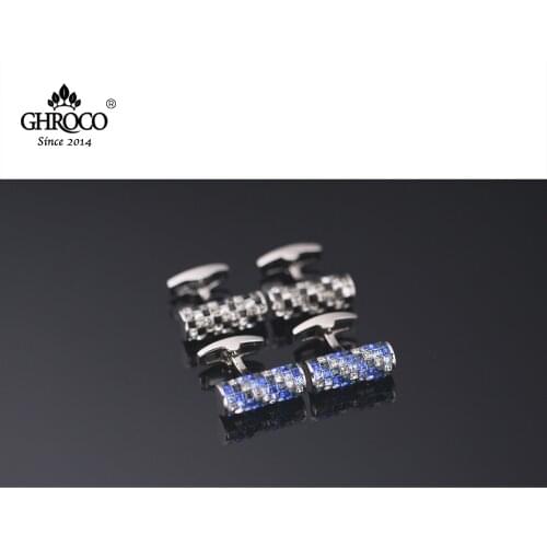 GHROCO High Quality Exquisite Hand-set Crystal French Shirt Cufflinks Fashion Luxury Gifts Business Men and Women Groomsmen
