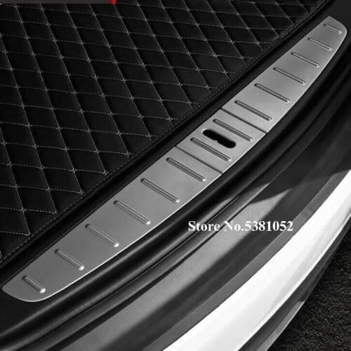 Car Trunk Rear Bumper Protector For Tesla Model X 2016 2019 2020 Door Sill Plate Rear Guard Pedal Car Accessories