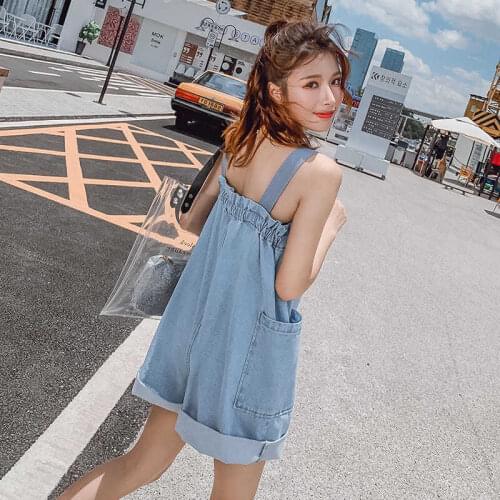 Women clothing denim fabric rompers summer overalls women playsuits suspenders shorts jeans women overalls summer rompers jeans