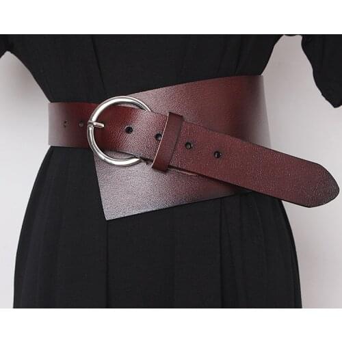 Womens Fashion PU Leather Waistband Sealing Female Simple High Waist Belts Feminin Ceinture Femme Fajas