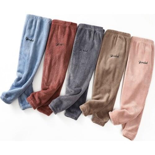 Winter Casual Pajamas For Children Long Elastic Waist Pants Trousers For Little Girls Kids Fashion Letter Legging For Boys