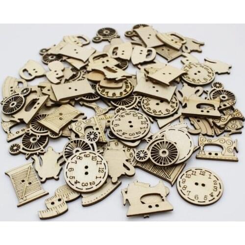 50pcs Wood Small animals Laser Cut Out Natural Wood Pieces Children Handmade Scrapbooking DIY Party Wedding Decoration