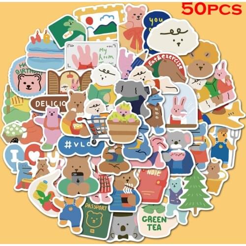 50pcs Cartoon Cute ins flaming Stickers for Luggage Laptop Bike Skateboard Stickers Waterproof Childrens Toy Graffiti Stickers