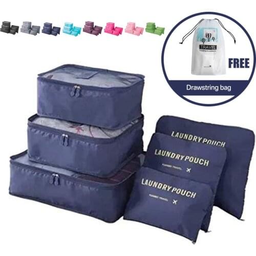 6Pcs/set Travel Organizer Storage Bags Suitcase Packing Set Storage Cases Portable Luggage Organizer Clothes Tidy Pouch