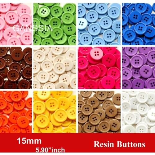 80pcs/lot Size:15mm Candy Colors Resin Buttons for Craft 4 Holes Bulk Button for Apparel Sewing accessories(SS-674)