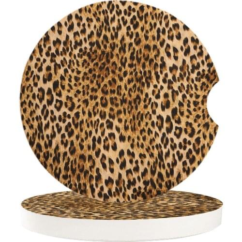 Car Ceramics Coasters Wild Animald Leopard Cup Mat Mug Coaster Teacup Pad Car Accessories Home Decor