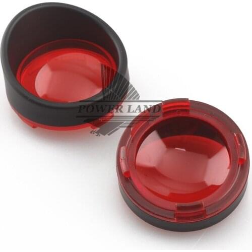 Free Shipping 1pair Black Housing Visor Ring Turn Signal Light Red Lens Cover For Harley Touring FLHR FXRT 1985-2016