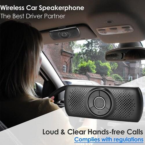 Wireless Bluetooth Speaker Car Kit Set Handsfree Speakerphone Multipoint Sun Visor Speaker For Phone Smartphones Car Bluetooth