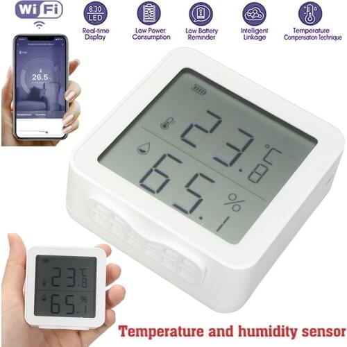 Cellphone Remote Monitoring Wireless Temperature Sensor WIFI Smart Home Temperature Humidity Intelligent Sensor LCD Display