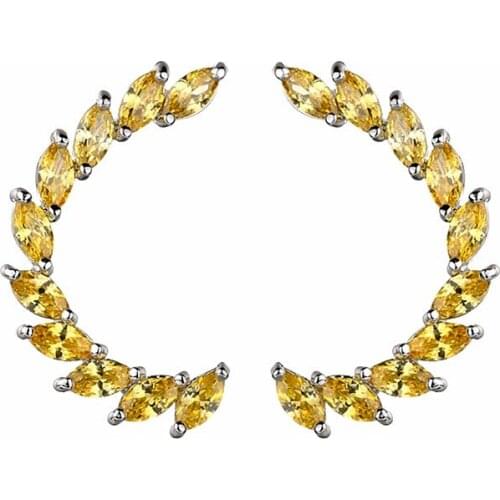 Bettyue Hot Sale Fashion AAA Cubic Zircon Delicate White Needle Leaves Shape Jewelry Earrings For Woman Wedding Gifts