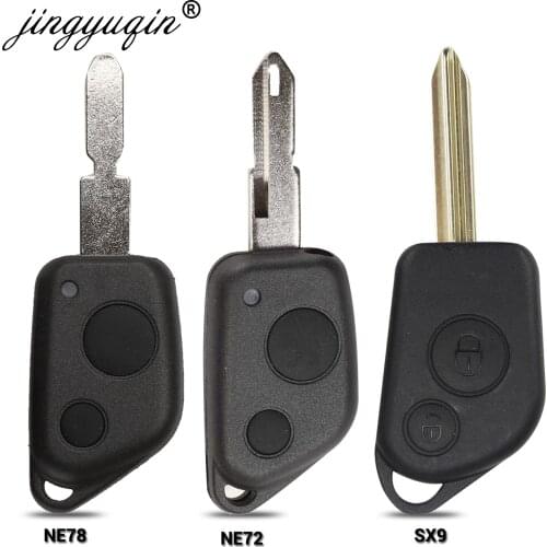 Jingyuqin 10pcs Key Shell 2 Buttons For Citroen Saxo Berlingo Picasso Xsara Peugeot 306 306 405 Replacement Remote Key