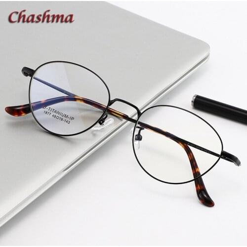 Chashma Oval Pure Titanium Men Round Ultra Light Optical Spectacles Glasses Frame Women Fashion Vintage Eyeglass