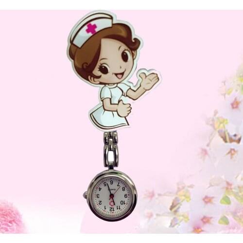 Nurse Super Cute lovely Watch Women Watch Cartoon Girl Pattern Luminous Pin Quartz Movement Pocket Fob Great Gift For Women