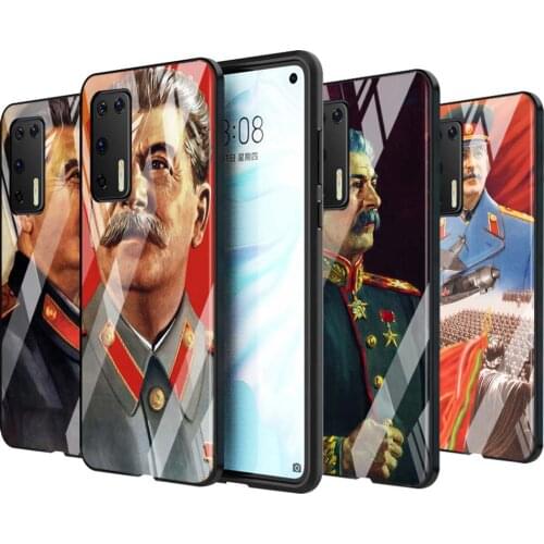 Tempered Glass Cover Shell Luxury Soviet Union Stalin For Huawei P40 P30 P20 P10 Pro Plus Lite 5G 2019 Phone Case