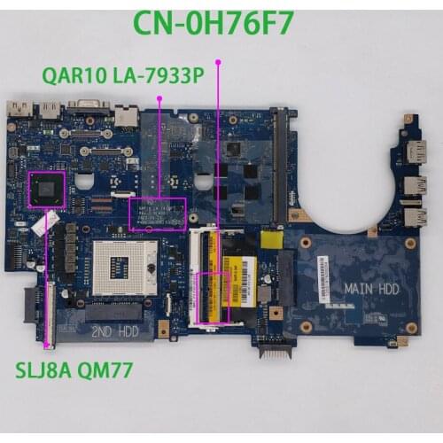 CN-0H76F7 0H76F7 H76F7 QAR10 LA-7933P for Dell Precision M6700 Laptop PC NoteBook Motherboard Mainboard