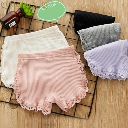 Childrens Clothing Summer Girls Safety Pants Childrens Three-point Pants Girls Underwear Cotton Lace Thread Baby Shorts 3-11Y