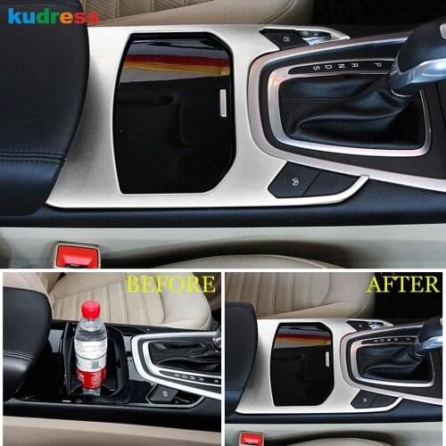 For Ford Edge 2015 2016 2017 ABS Matte Car Interior Front Water Cup Holder Frame Cover Trim Sticker Accessories