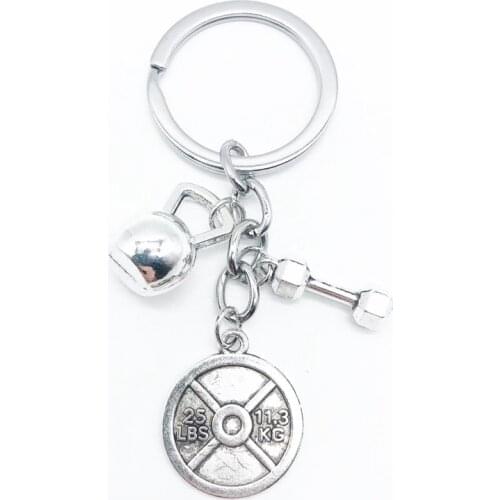 Fitness Enthusiasts Like Keychain Barbell Dumbbell Round Stick Keychain Fitness Fashion Essential Pendant Meaningful Gift