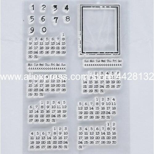 Calendar Scrapbook photo cards rubber stamp clear stamp transparent stamp 9081606