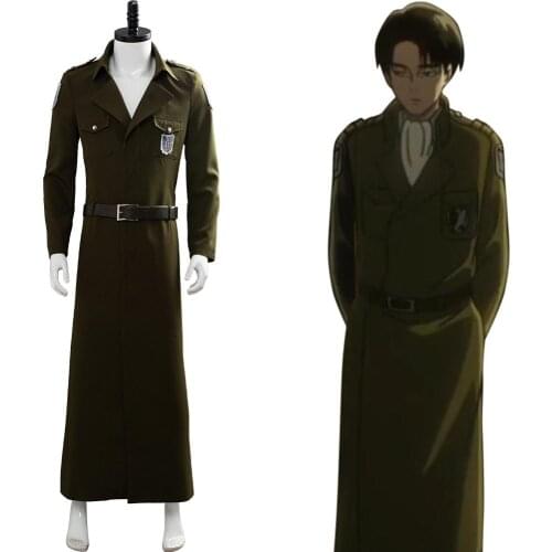 Shingeki no Kyojin Attack on Titan Eren Jaeger Cosplay Costume Survey Corps Trench Coat Halloween Carnival Costume