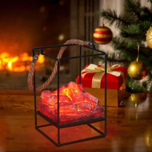 European Style Imitation Charcoal Flame Lamp LED Iron Lightornaments Decorative Christmas Halloween Scene Decoration Props