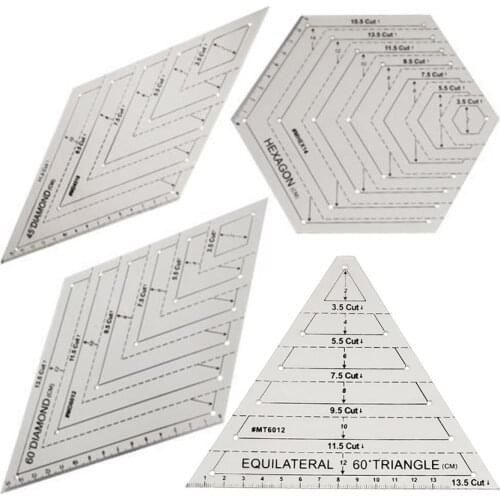 4 Styles Patchwork Ruler High Grade Transparent Acrylic Rulers Cloth Cutting Rulers DIY Sewing Tools Stitch Tools for Drawing