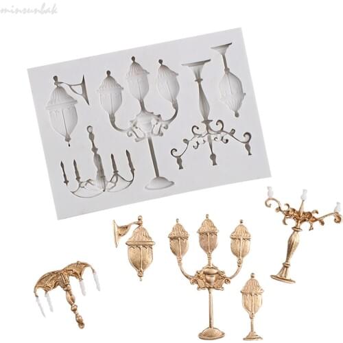 Minsunbak Cake Tools Street Lamp Silicone Mould Fondant Cake Decoration Tool Sugarcraft DIY Chocolate Gumpaste Mould